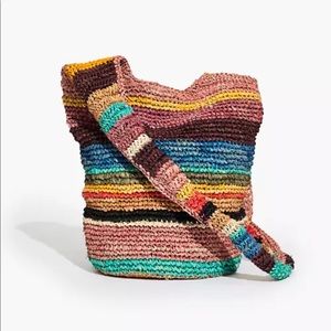 Madewell X Warm Striped Straw Shoulder Bag